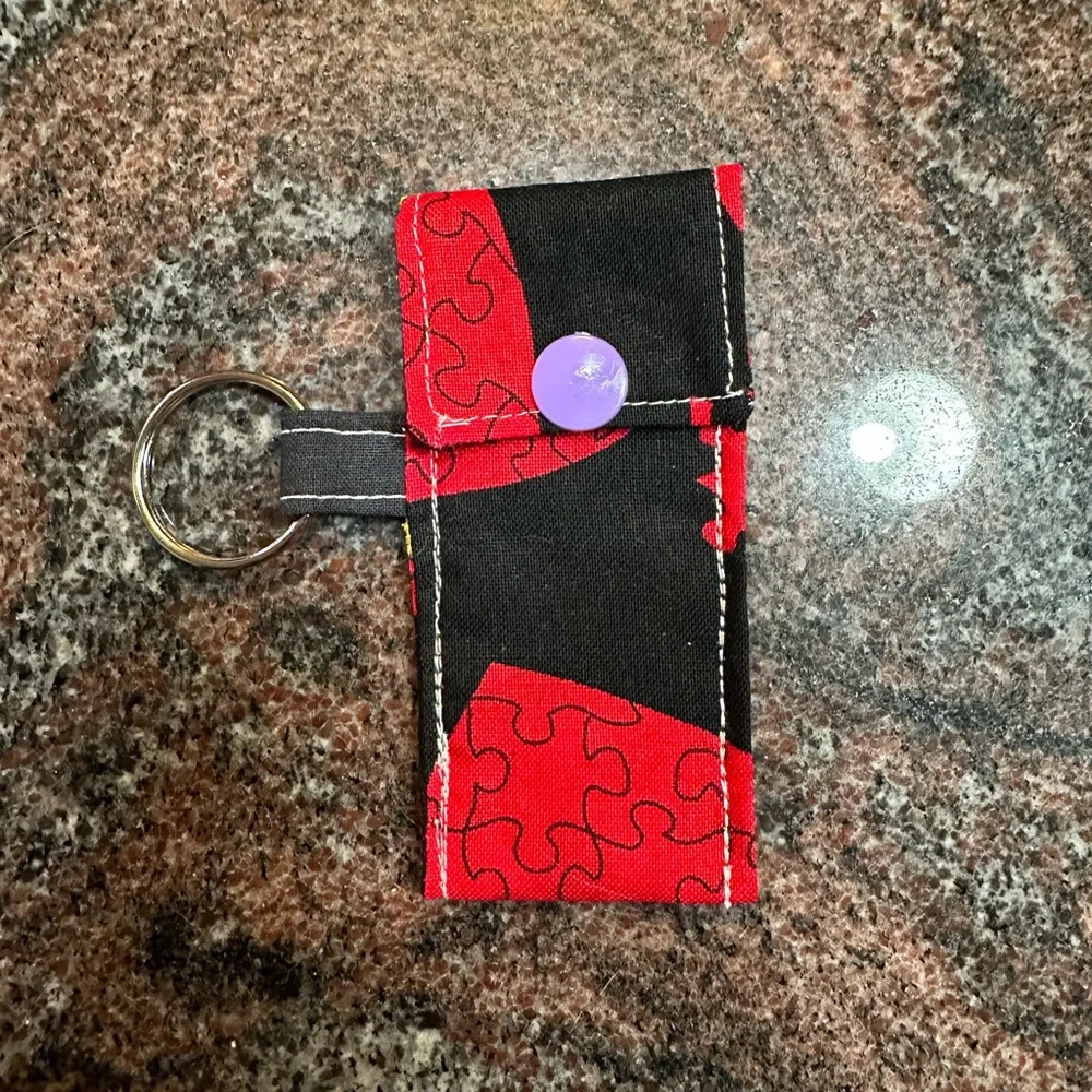 Handmade lip balm holder keychain- puzzle pieces